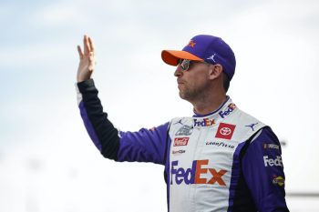 Denny Hamlin waves