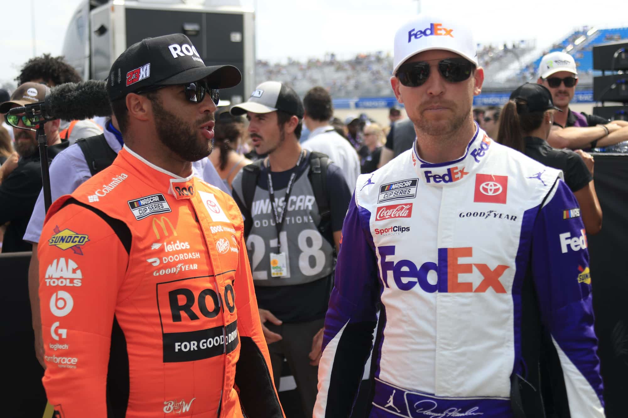 Denny Hamlin and Bubba Wallace talk