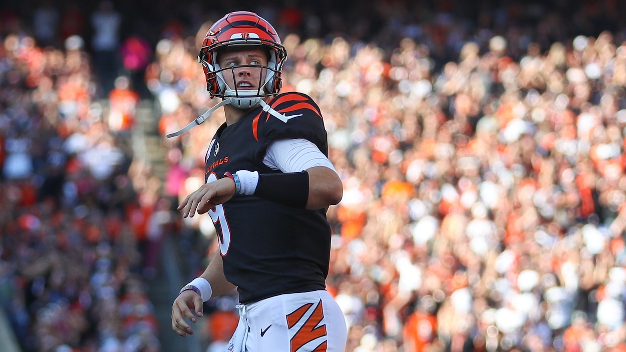 Cincinnati Bengals quarterback Joe Burrow in Week 7 of the 2022 NFL season.