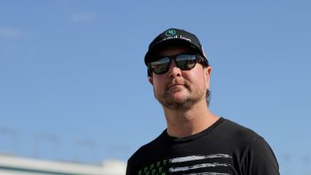 NASCAR driver Kurt Busch looks on during qualifying for the NASCAR Cup Series South Point 400 at Las Vegas Motor Speedway on Oct. 15, 2022.