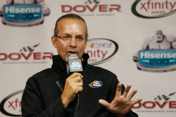 Kyle Petty talks to media