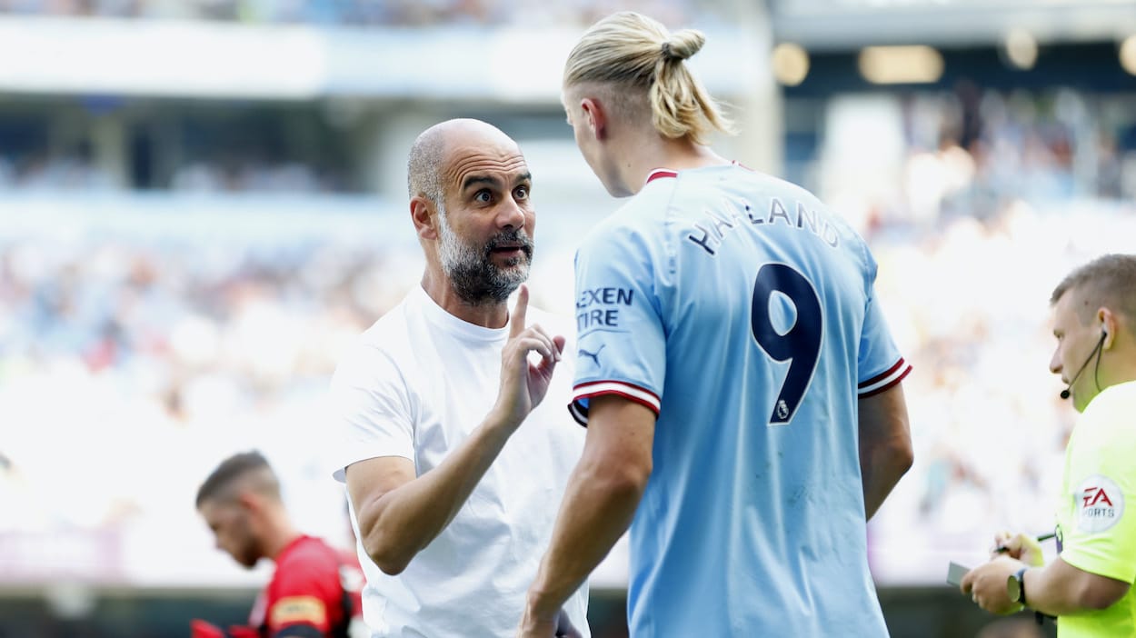 Pep Guardiola So Upset With Erling Haaland After Manchester City Crushes Southampton 5343