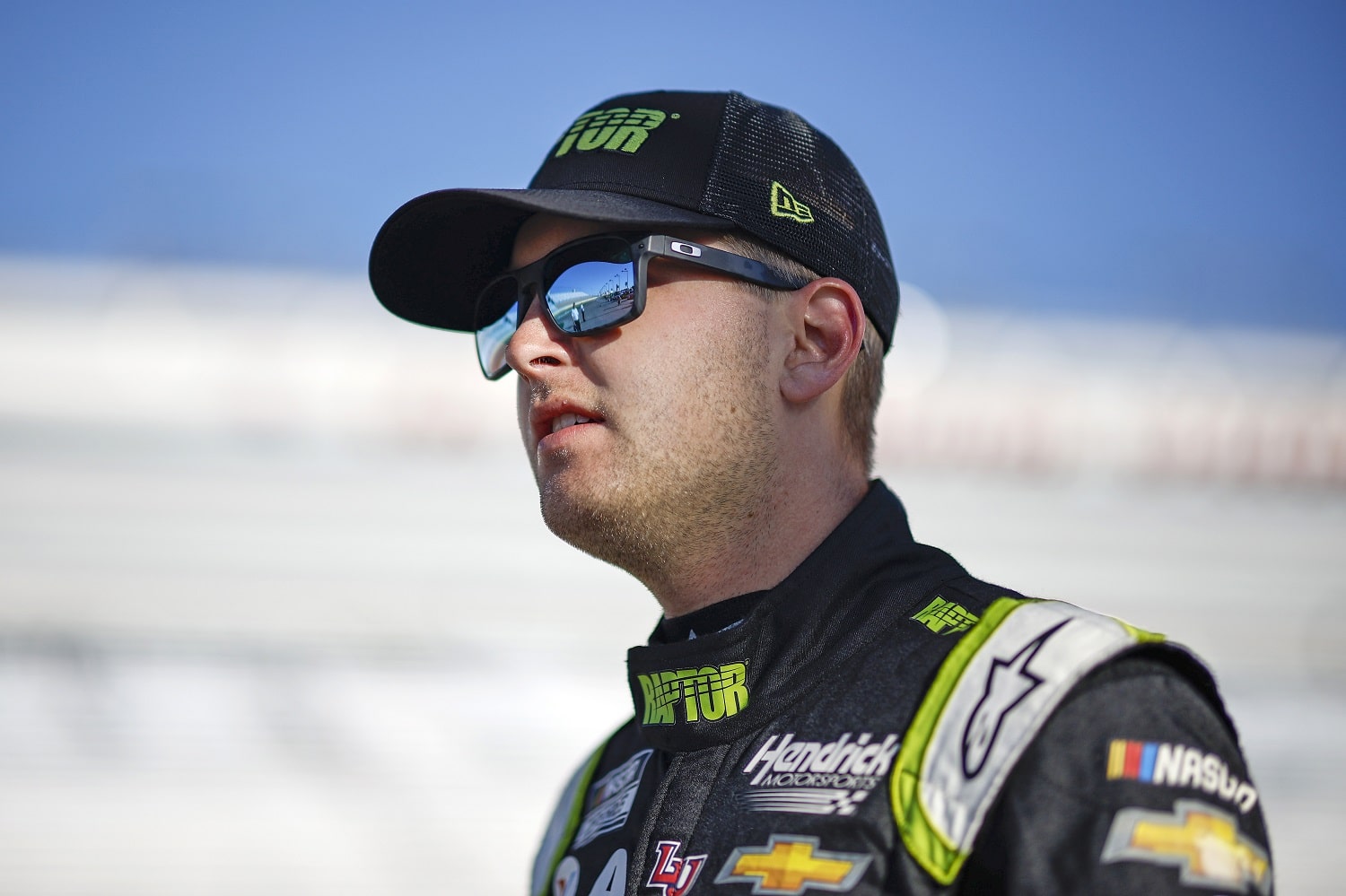 William Byron walks the grid during practice for the NASCAR Cup Series South Point 400  at Las Vegas Motor Speedway on Oct. 15, 2022 in Las Vegas, Nevada. | Sean Gardner/Getty Images