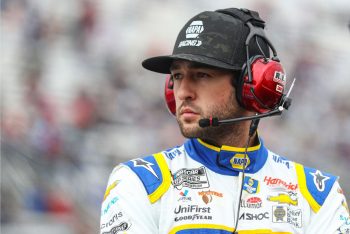 Chase Elliott looks on during practice ahead of the NASCAR Cup Series Xfinity 500.