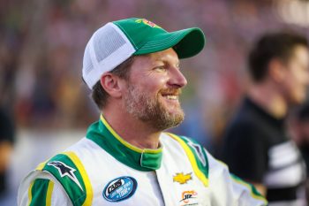 Dale Earnhardt Jr. smiles before race