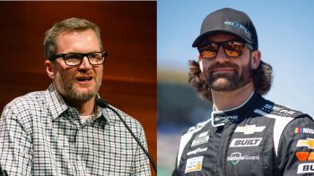 Dale Earnhardt Jr. (L) and Corey LaJoie (R).