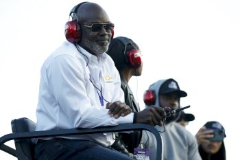 Emmitt Smith sits at NASCAR Xfinity Series race