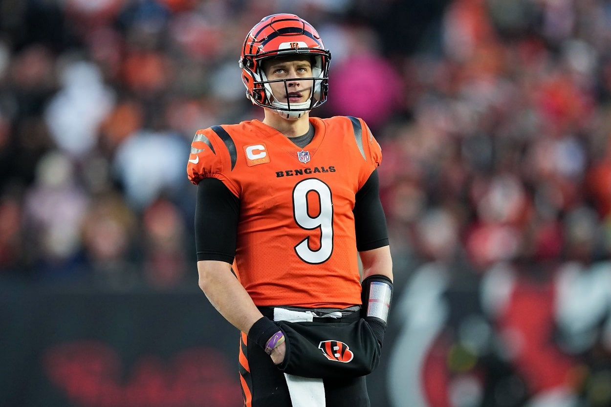 Joe Burrow, nicknamed 'Joe Shiesty,' during a Bengals-Chiefs matchup in December 2022