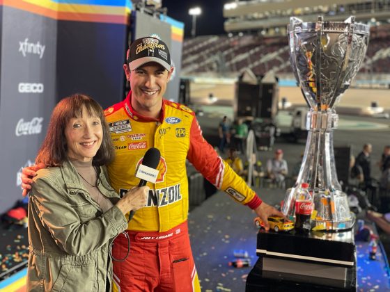 Claire B. Lang and Joey Logano at Phoenix championship