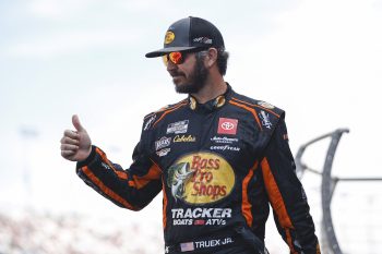 Martin Truex Jr. gives a thumbs up.