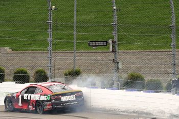 Ross Chastain rides the wall during the final lap of a race at Martinsville.