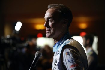 Kevin Harvick talks to media