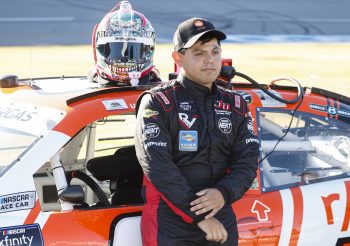 Ryan Vargas waits on the grid during qualifying for the NASCAR Xfinity Series Sparks 300 at Talladega Superspeedway on Sept. 30, 2022.