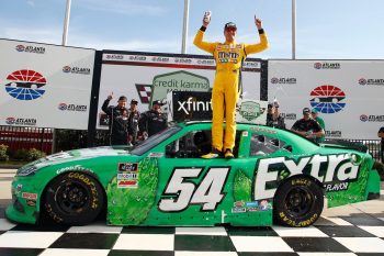 Kyle Busch celebrates