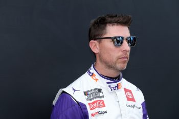 Denny Hamlin waits backstage