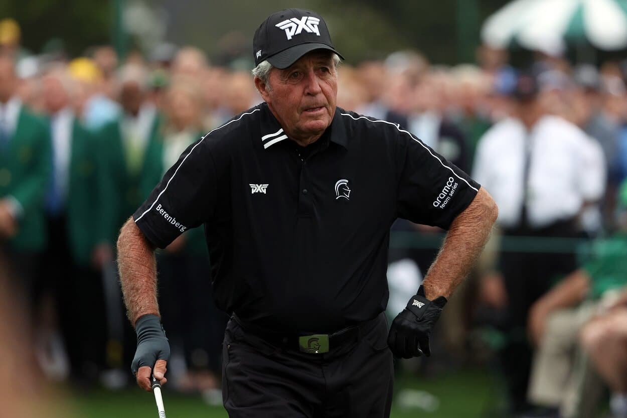 Gary Player during the ceremonial tee shots at the 2023 Masters