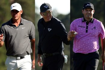 LIV Golf players Brooks Koepka, Phil Mickelson, and Patrick Reed at the 2023 Masters