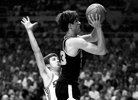 LSU's Pete Maravich takes a jump shot.