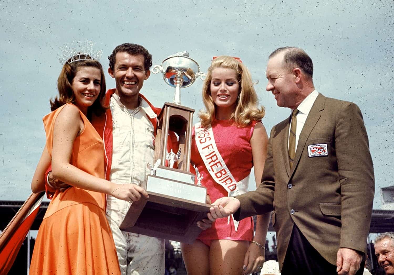Richard Petty in Victory Lane after winning the 1967 Southern 500 NASCAR Cup race at Darlington Raceway. | ISC Images & Archives via Getty Images