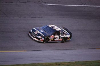 NASCAR driver Dale Earnhardt drives at Daytona International Speedway in practice before the 2001 Daytona 500