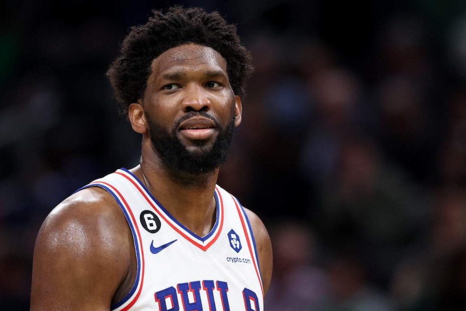 Joel Embiid of the Philadelphia 76ers smiles during the 2023 Eastern Conference Playoffs