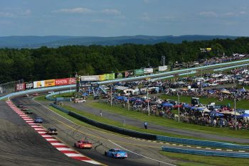 Cars race at Watkins Glen International in 2014