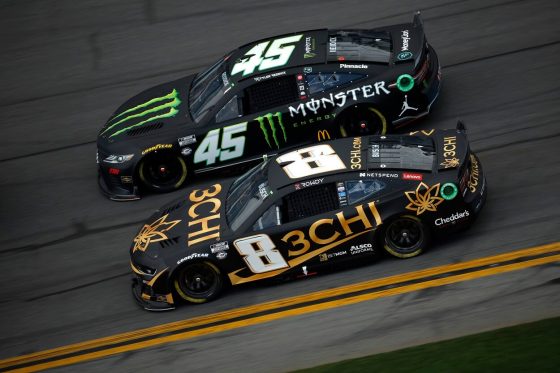 Kyle Busch and Tyler Reddick battle at the 2023 NASCAR Cup Series Daytona 500