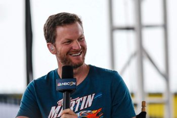 NASCAR star Dale Earnhardt Jr. smiles on NBC Sports