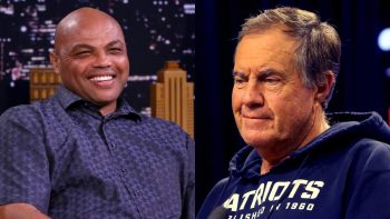 An image of NBA legend Charles Barkley alongside an image of Patriots coach Bill Belichick