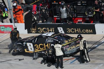 Kyle Busch pits.