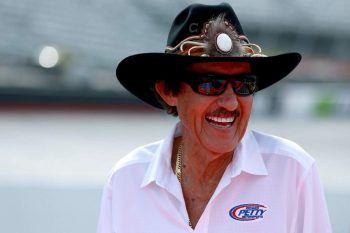 Team owner, Richard Petty, stands on pit road during practice for the Monster Energy NASCAR Cup Series