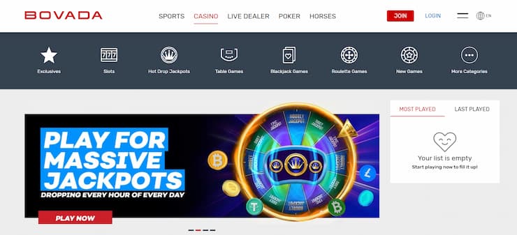Bovada is an excellent online gambling platform for US players