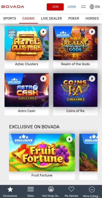 Bovada Casino mobile casino app