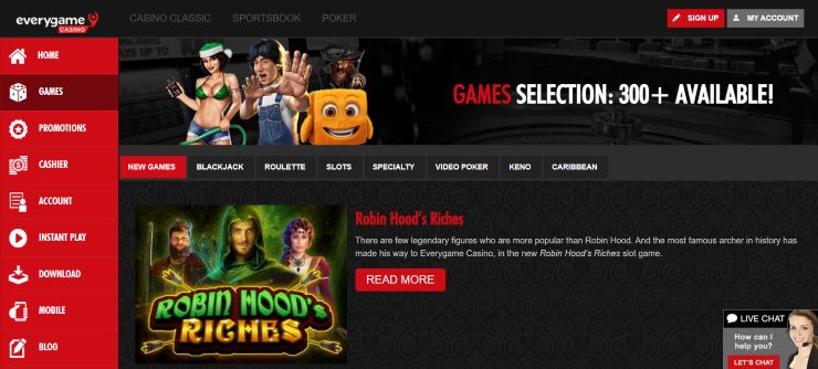 Everygame - top Amex onnline casino in the USA