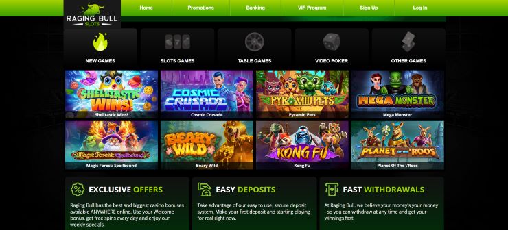 Raging Bull Casino - one of the top online casinos in Nebraska