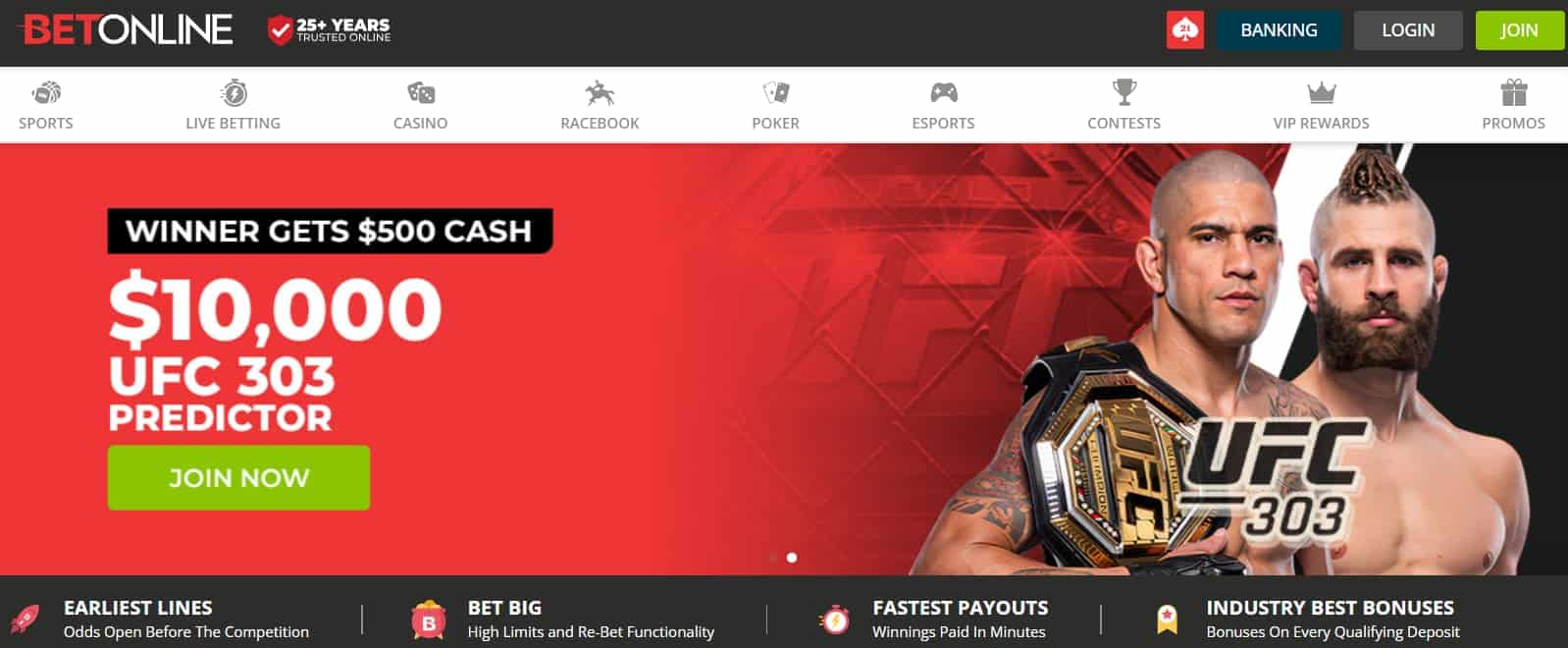 BetOnline - the best UFC betting site in the US