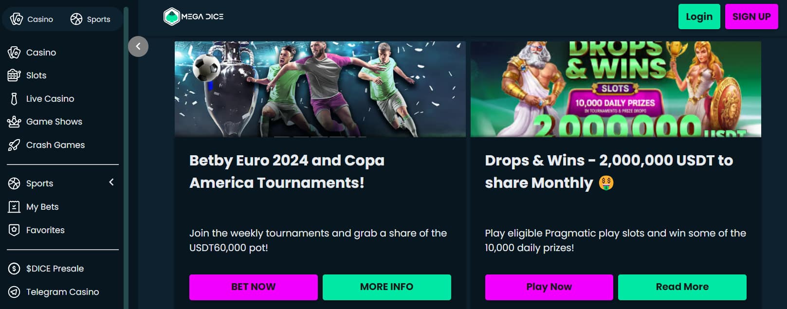 trusted crypto betting site - Mega Dice sportsbook