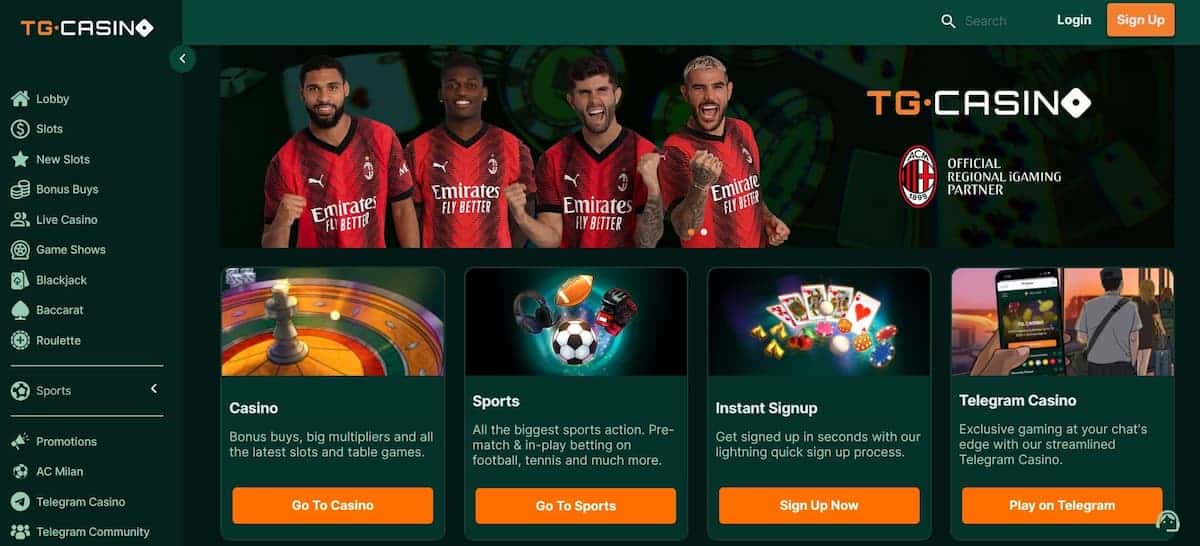 bitcoin betting sites TG.Casino sportsbook sports and games