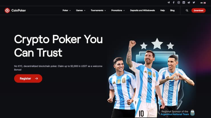 CoinPoker homepage - trusted South Carolina betting site