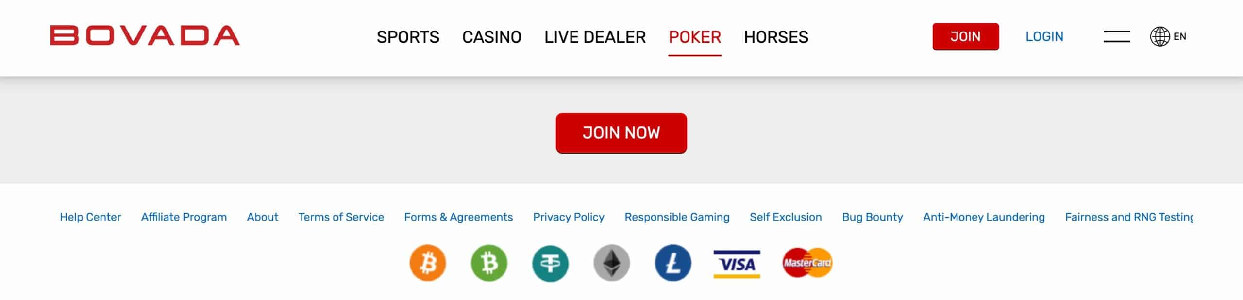 Bovada homepage - how to deposit with bovada