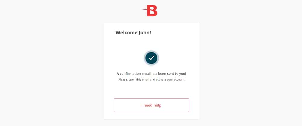 BetOnline email verification form