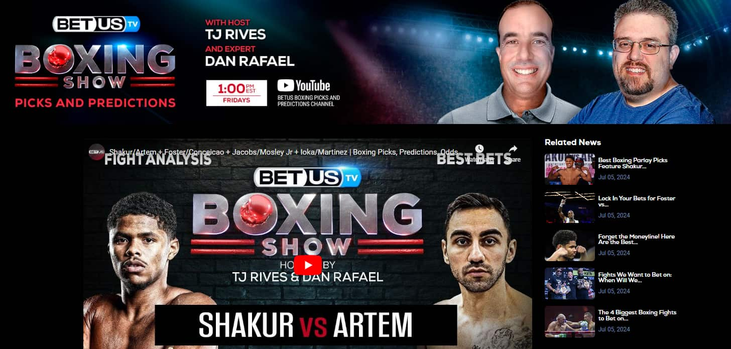 BetUS boxing tv platform