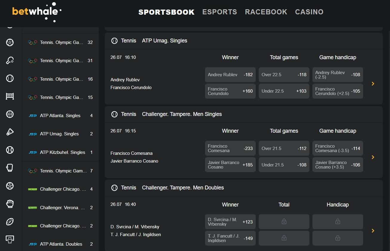 BetWhale - one of the best online sportsbooks in SC