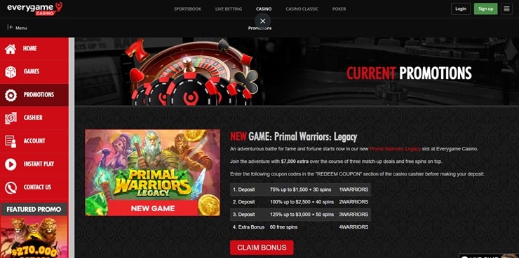 everygame promo code casino bonuses