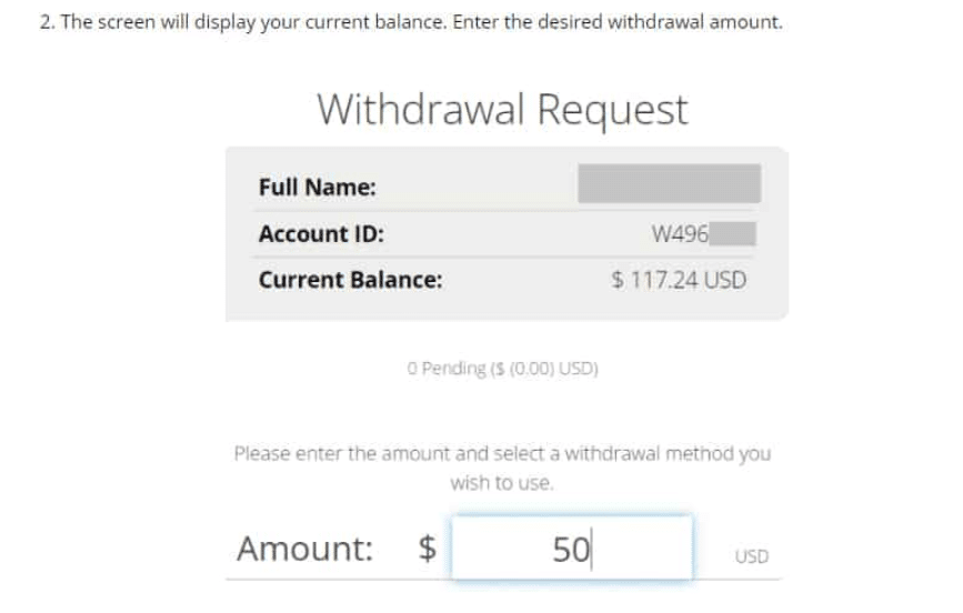 Wild Casino withdrawal request form