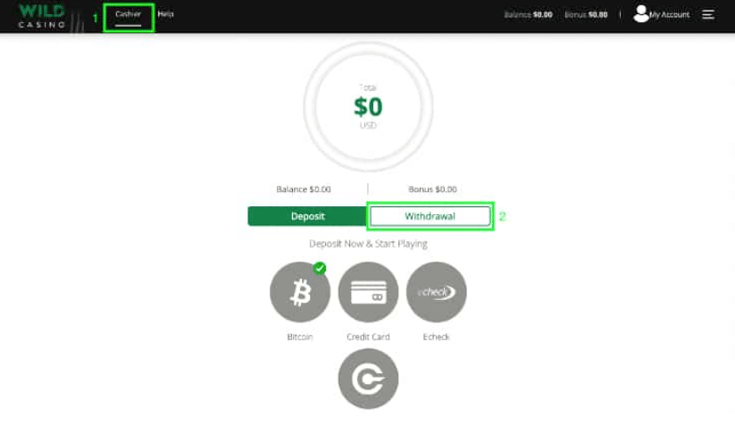 Wild Casino withdrawal options