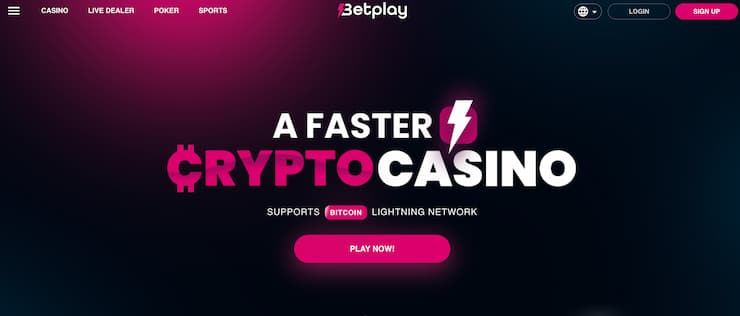 Betplay.io homepage - one of the best anonymous poker sites