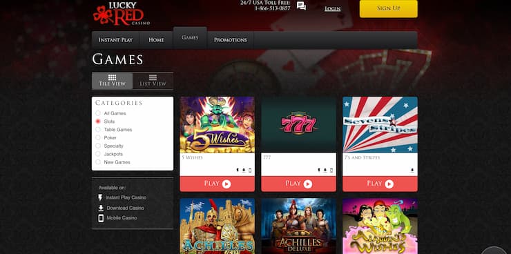 Lucky Red Casino homepage - the best TN online gambling sites 