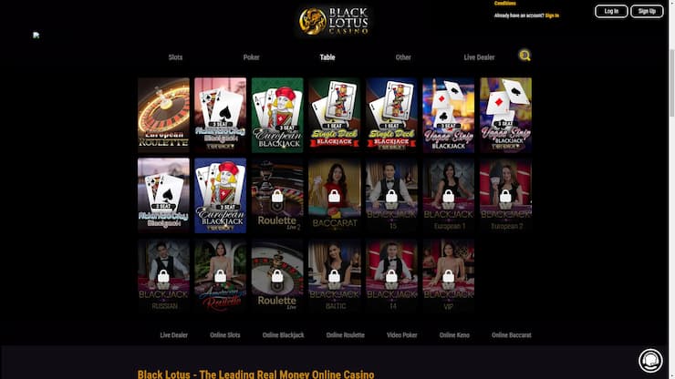 Iowa online casino Black Lotus games