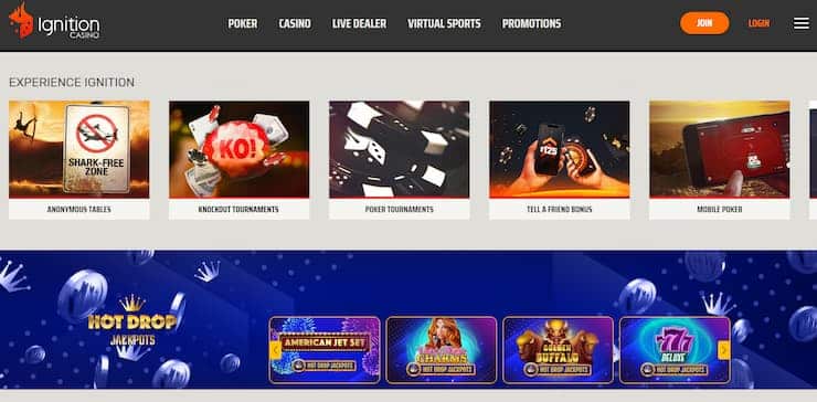 Ignition Casino homepage